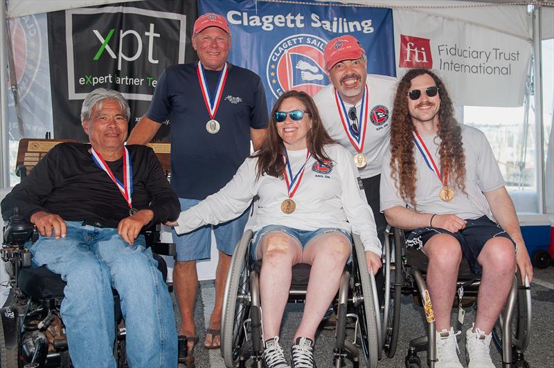 Martin 16 sailors top three front row Michael Lung, Cindy Walker, Eli Workman back row Randall Emry, Dan Scher at the 23rd C. Thomas Clagett, Jr. Memorial Clinic and Regatta photo copyright Clagett Sailing- Andes Visual taken at Sail Newport and featuring the Martin 16 class