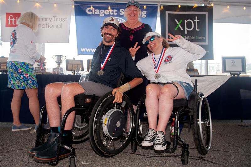US Para Sailing Champions Chandler B Hovey Double Handed class (l-r) Tim Brown, Stephanie McLennan, Cindy Walker - photo © Clagett Sailing / Andes Visual