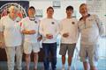 Clagett-Oakcliff Match Race Clinic and Regatta winners Kevin Holmberg, Noah Barrengos and Jeff Long © Francis George