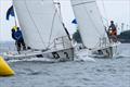 Sweden's Björn Hansen, Hansen Sailing Team (left) with Sweden's Johnie Berntsson, Berntsson Sailing Team (right) on day 3 of the 60th Congressional Cup
