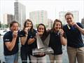 2025 Women's Match Racing World Champions - Match in Pink by Normandy Elite (From left to right: Sophie Faguet, Maëlenn Lemaitre, Pauline Courtois, Louise Acker,  Laurane Mettraux) © Hannah Lee Noll