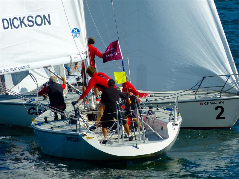 Scott Dickson attacks David Storrs in the Ficker Cup finals - photo © Betsy Crowfoot / LBYC