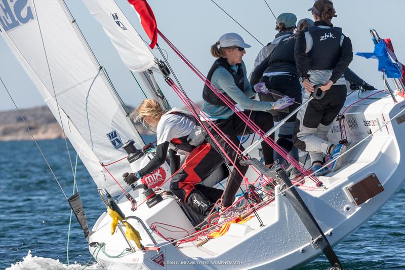 Lysekil Women's Match day 4 photo copyright Dan Ljungsvik / LWM taken at Lysekils Segelsällskap Gullmar and featuring the Match Racing class