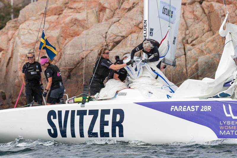 Lysekil Women's Match day 4 photo copyright Dan Ljungsvik / LWM taken at Lysekils Segelsällskap Gullmar and featuring the Match Racing class