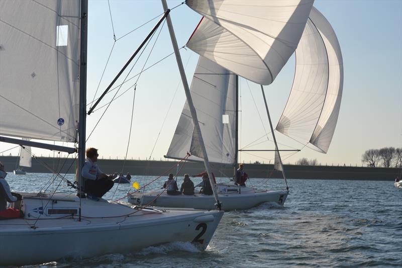 RYA National Match Racing Championship 2018 Final photo copyright Jack Fenwick / RYA taken at Queen Mary Sailing Club and featuring the Match Racing class