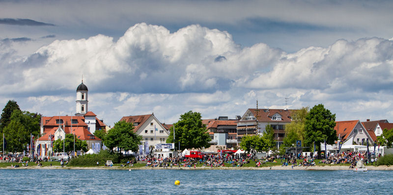 Crowds turn out in force in Langenargen for Match Race Germany photo copyright Brian Carlin / AWMRT taken at  and featuring the Match Racing class