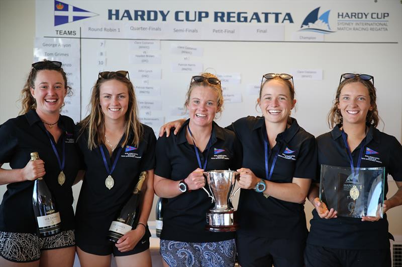 Hardy Cup winners L-R Clare Costanzo, Hannah Lanz, Jess Angus, Celia Wilson, Ruby Scholten - 2018 Hardy Cup Sydney International Match Racing Regatta - photo © Darcie C Photography