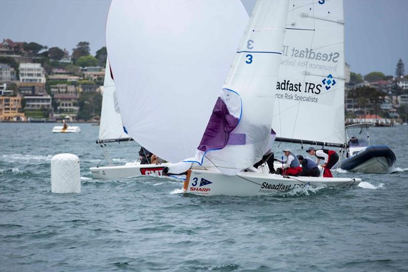 Tom Grimes and his CYCA team during their final race of the round robin series photo copyright Hamish Hardy / CYCA taken at Cruising Yacht Club of Australia and featuring the Match Racing class