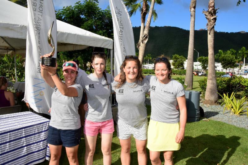 France’s Pauline Courtois (far left) and her Match in Pink by Normandy Elite Team of Maëlenn Lemaître (third from right), Louise Acker (second from right) and Sophie Faguet (far right). Winners of the 2018 WIM Series Finale at Carlos Aguilar Match Race - photo © Dean Barnes