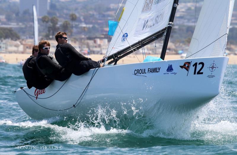 James Wilson (NZL) comes off a wave in a Governor's Cup 22 on windy last day of 2018 Governor's Cup photo copyright Mary Longpre taken at Balboa Yacht Club and featuring the Match Racing class