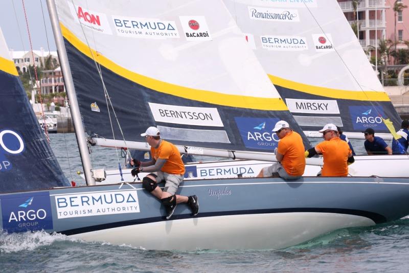 Sweden's Johnie Berntsson was all over Australia's Torvar Mirsky at the 2018 Argo Group Gold Cup, winning four of their five races. The rivalry renews at the 69th Gold Cup, scheduled May 6-12, 2019 photo copyright Charles Anderson / RBYC taken at Royal Bermuda Yacht Club and featuring the Match Racing class