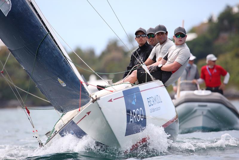 Australian skipper Torvar Mirsky and crew placed second in the round robin and advanced to the quarterfinal round - Argo Group Gold Cup photo copyright Charles Anderson taken at Royal Bermuda Yacht Club and featuring the Match Racing class