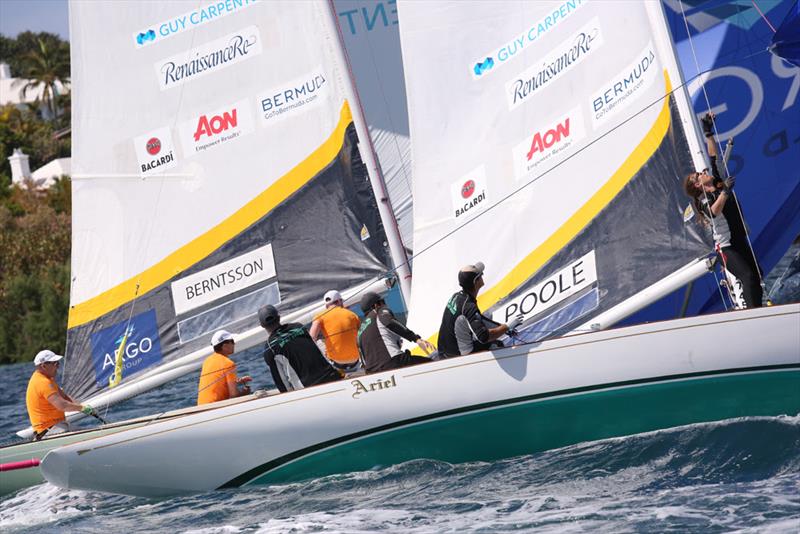 Johnie Berntsson and Chris Poole had many close encounters in their quarterfinal match, but Berntsson prevailed, 3-0, at the Argo Group Gold Cup  photo copyright Charles Anderson taken at Royal Bermuda Yacht Club and featuring the Match Racing class