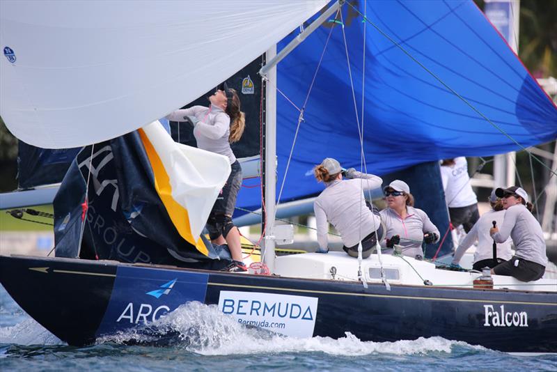 Lucy Macgregor and crew advanced to the semifinal round of the Argo Group Gold Cup for the second consecutive year photo copyright Charles Anderson taken at Royal Bermuda Yacht Club and featuring the Match Racing class