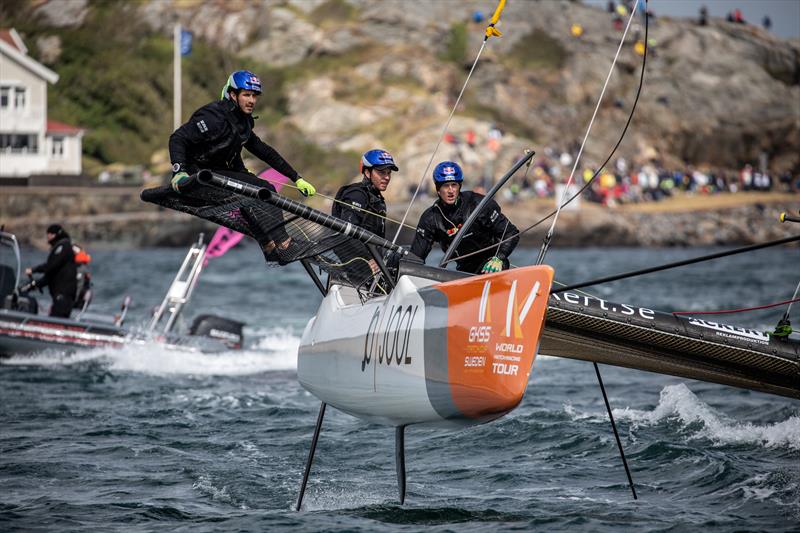 Måns Holmberg, SWE (Stratsys Racing) on day 3 of the World Match Racing Tour Championship Final at Marstrand photo copyright Patrick Malmer taken at  and featuring the Match Racing class