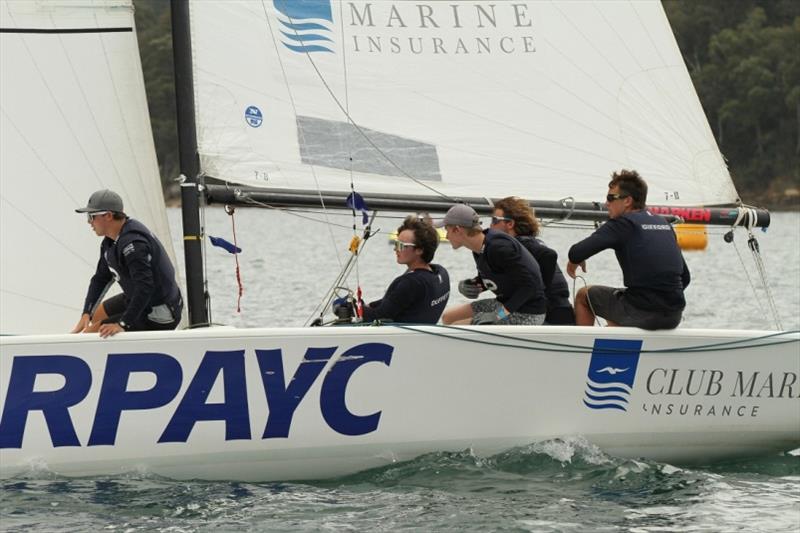 Alistair Gifford team keep their eye on the prize in the final - Harken Int Youth Match Regatta 2019 photo copyright RPAYC Media taken at Royal Prince Alfred Yacht Club and featuring the Match Racing class