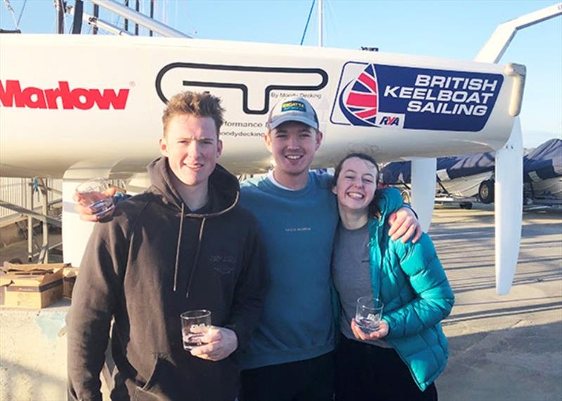 Ted Blowers with Will Birch Tomlinson and Rebecca Coles - RYA Winter Match Racing 2020 photo copyright RYA taken at Weymouth & Portland Sailing Academy and featuring the Match Racing class