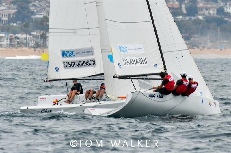 Close cross in 2019 GovCup finals with Leonard Takahashi (NZL) and Nick Egnot-Johnson (NZL)” photo copyright Tom Walker taken at Balboa Yacht Club and featuring the Match Racing class