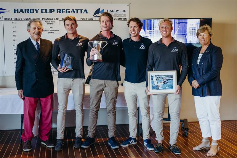 Sir James Hardy left with the 2019 Hardy Cup winners RNZYS and RSYS Captain Karen Gojnich - photo © Darcie Collington Photography