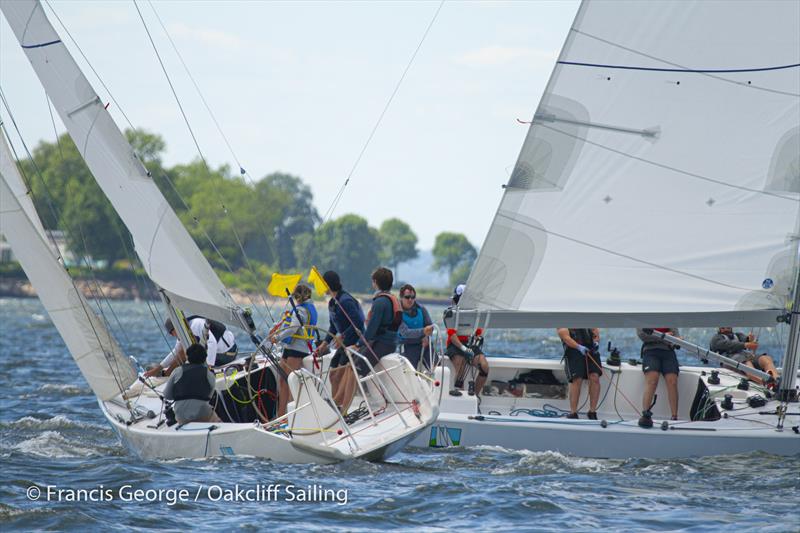 Racecourse action at the 2020 Quaranteam Regatta photo copyright Francis George/Oackcliff Sailing taken at Oakcliff Sailing Center and featuring the Match Racing class