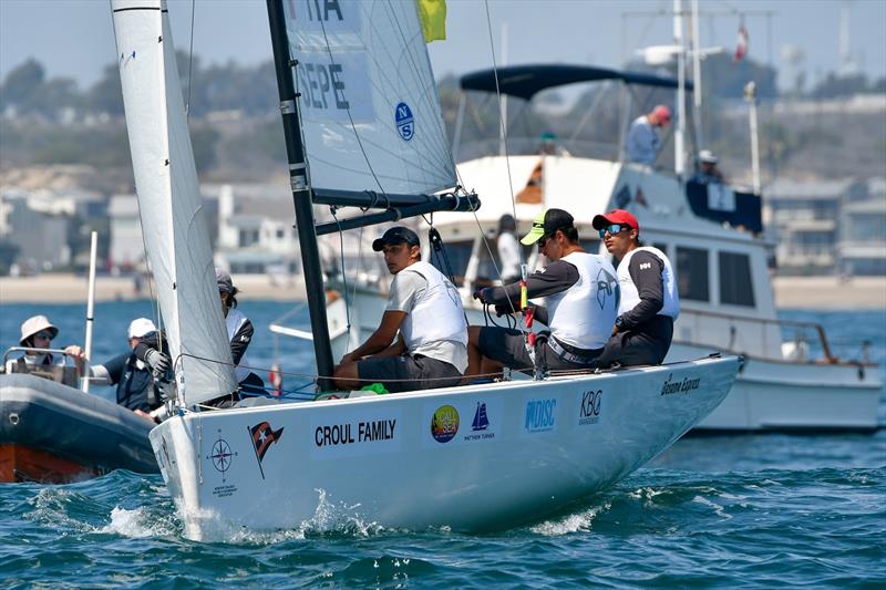 Riccardo Sepe with Gianluca Perasole, Simone Taglialatela, Giulia Sepe (ITA) - Youth Match Racing Worlds 2021  - photo © Mary Longpre, Longpre Photos