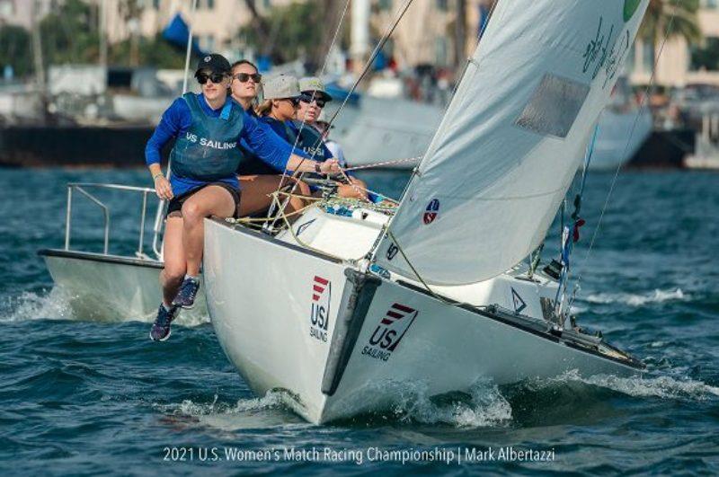Janel Zarkowsky, Annabelle Ayer, Madeline Gill, and Rose Edwards at the 2021 U.S. Women's Match Racing Championship. - photo © Mark Albertazzi