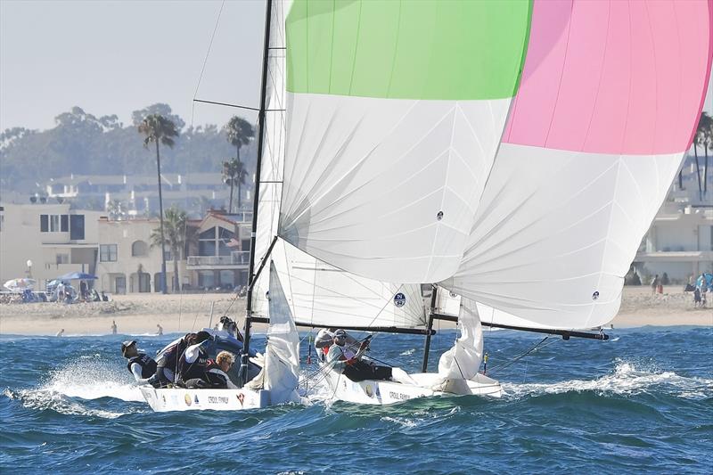 Downwind action on the Governor's Cup 22s in the strong breezes of the 2021 Governor's Cup photo copyright Tom Walker taken at Balboa Yacht Club and featuring the Match Racing class