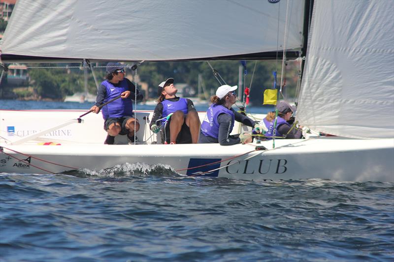 Finn Tapper's team sailing Club Marine on Day 2 of the NSW Match Racing State Title photo copyright Nick Fondas taken at Cruising Yacht Club of Australia and featuring the Match Racing class