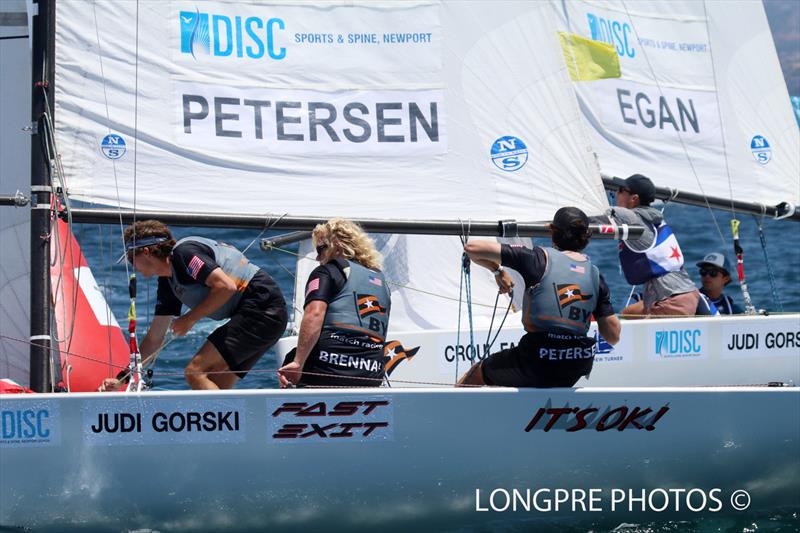 Teams Petersen (USA) and Egan (USA) on day 1 of the 55th Governor's Cup photo copyright Longpré Photos taken at Balboa Yacht Club and featuring the Match Racing class