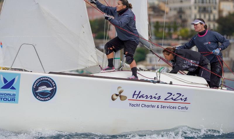 2022 EUROSAF Women's Europeans Match Racing day 2 photo copyright Nikos Zagas taken at  and featuring the Match Racing class