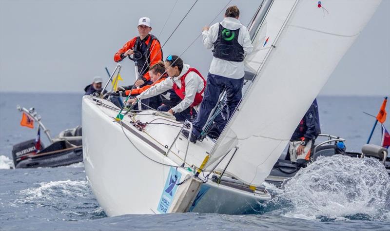 2022 EUROSAF Women's Europeans Match Racing day 2 photo copyright Nikos Zagas taken at  and featuring the Match Racing class