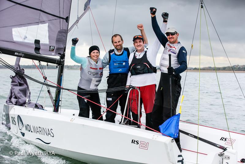 Andy Cornah and his winning team of Kate Macgregor, Niall Myant-Best and Guy Brearey at the RYA National Match Racing Championship Grand Finals photo copyright Paul Wyeth / RYA taken at Royal Southern Yacht Club and featuring the Match Racing class