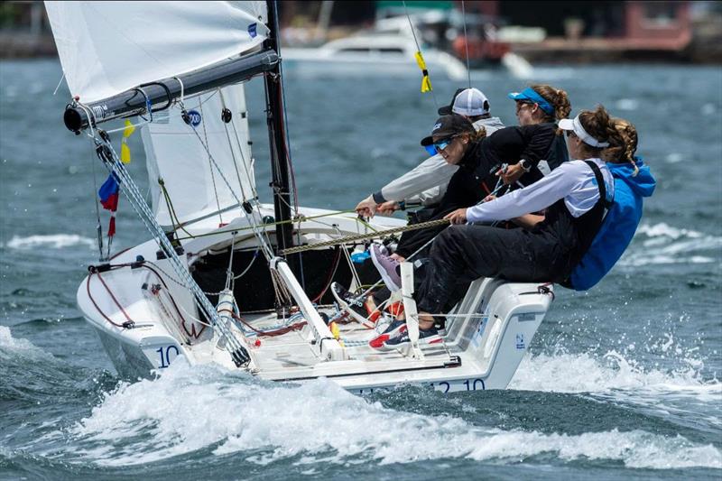 Megan Thomson (NZL) - 2.0 Racing on 2022 World Match Racing Tour Final in Sydney day 4 photo copyright Andrea Francolini / WMRT taken at Cruising Yacht Club of Australia and featuring the Match Racing class