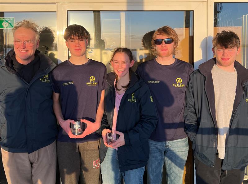 The winning Rutland SC team in RYA Winter Match Racing Series Qualifier 1 at Queen Mary SC photo copyright RYA taken at Queen Mary Sailing Club and featuring the Match Racing class