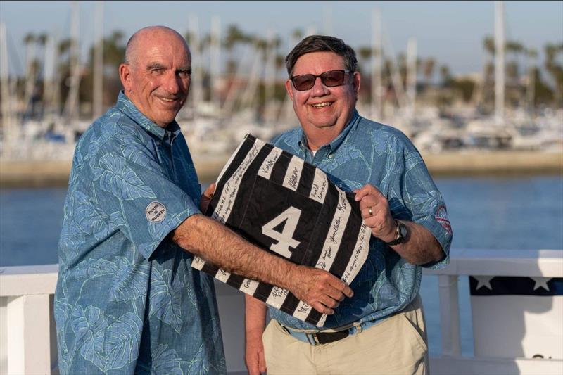 International Umpire and Judge Kirk Brown (right) honoured for his years of service to the yachting community by Chief Umpire Philip Michel at the 58th Congressional Cup - photo © WMRT