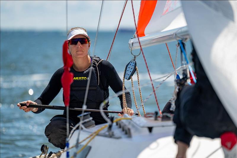 Megan Thomson (NZL)/ 2.0 Racing at the 2023 Santa Maria Cup photo copyright Walter Cooper taken at Eastport Yacht Club and featuring the Match Racing class