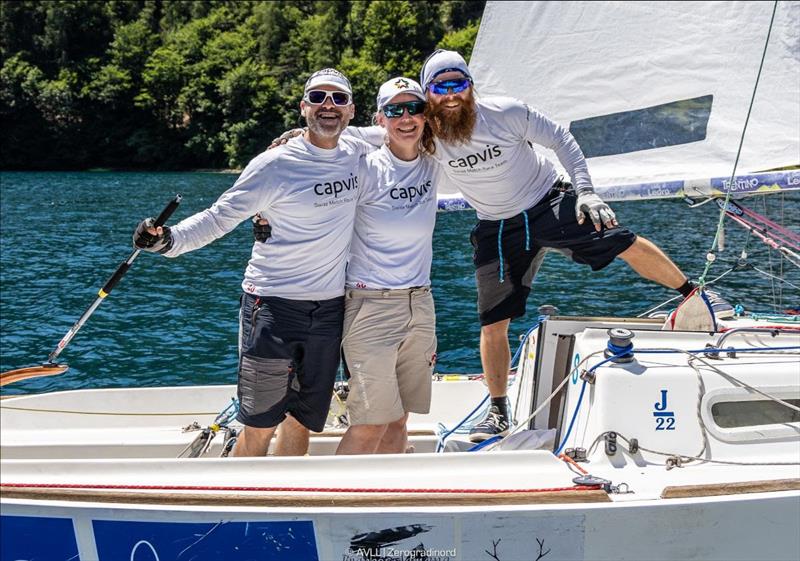 Eric Monnin (SUI) Capvis Swiss Match Racing Team win the OM International Ledro Match Race photo copyright AVLL | Zerogradinord taken at Vela Lago di Ledro and featuring the Match Racing class