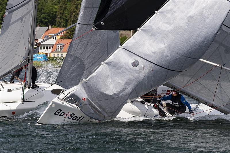 Anna Östling was hurt in a spectacular crash in the quarter-finals at the 2023 Women's Match Racing World Championship - powered by Bunker One photo copyright Mick Anderson taken at Middelfart Sailing Club and featuring the Match Racing class