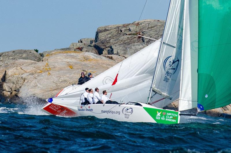 Jeffrey Petersen (USA) Golden State Match Racing Team and Eric Monnin (SWI) Capvis Swiss Match Racing Team at 2023 GKSS Match Cup Sweden photo copyright Anders Dahlberg taken at Royal Gothenburg Yacht Club and featuring the Match Racing class