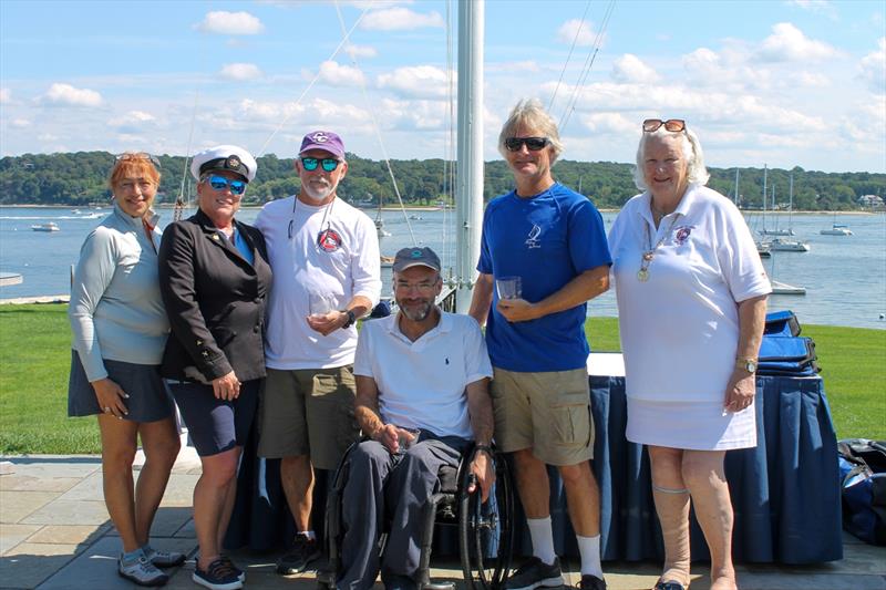 First place Charlie Rosenfield, Stu Kaplan and Dan Andrews with Patrice Rachlin Karen Martin and Judy McLennan - photo © Oakcliff Sailing