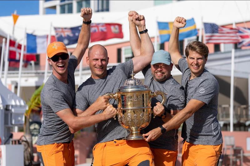 Berntsson Sailing Team winning the Bermuda Gold Cup 2023 (pictured from left to right - Patrik Sturesson, Björn Lundgren, Johnie Berntsson/Skipper, Herman Andersson) - photo © Ian Roman / WMRT