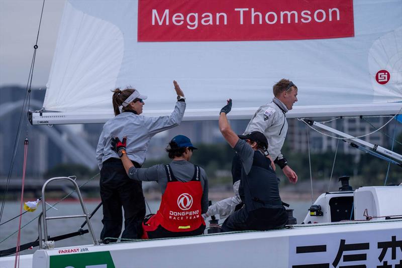 Megan Thomson's 2.0 Racing with crew Leo Takahashi, Nicholas Heiner and Niall Malone - 2023 World Match Racing Tour Final, Day 4 - photo © Ian Roman / WMRT