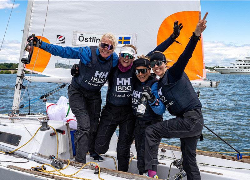 Anna Östling and the WINGS Team from Sweden, winners of the 2023 Santa Maria Cup (crew left to right: Annika Carlunger, Linnéa Wennergren, Anna Holmdahl White, Anna Östling) - photo © Women’s World Match Racing Tour