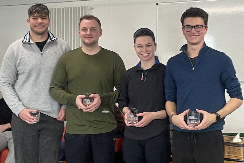 First qualifier of RYA Match Racing Series 2024 - 2nd place - Patrick Croghan, Toby Atherton, Alice Bradford, Fraser Harris photo copyright Natasha de la Fuente taken at Queen Mary Sailing Club and featuring the Match Racing class