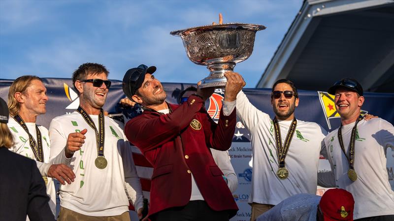 Chris Poole (USA) 2023 Congressional Cup winner with Riptide Racing (pictured left to right Matt Cornwell, Luke Payne, Chris Poole, Malcolm Parker, Bernardo Freitas, Joachim Aschenbrenner) photo copyright Ian Roman / WMRT taken at Long Beach Yacht Club and featuring the Match Racing class