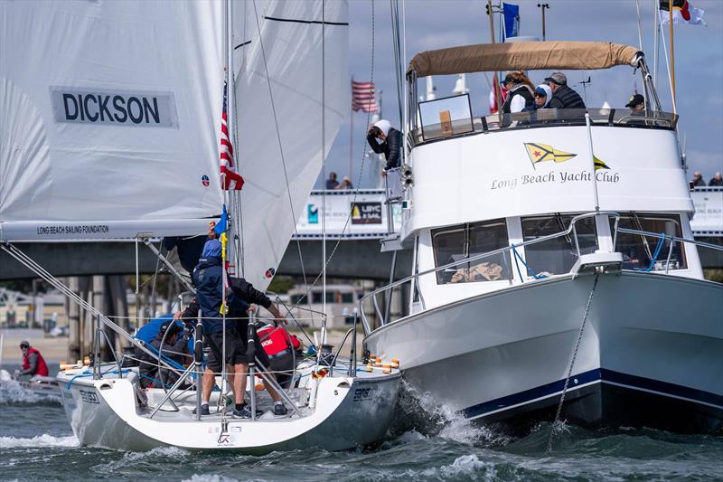 Dickson and Hood bring the action close to the Race Committee Boat - 2024 Congressional Cup - photo © Ian Roman/WMRT
