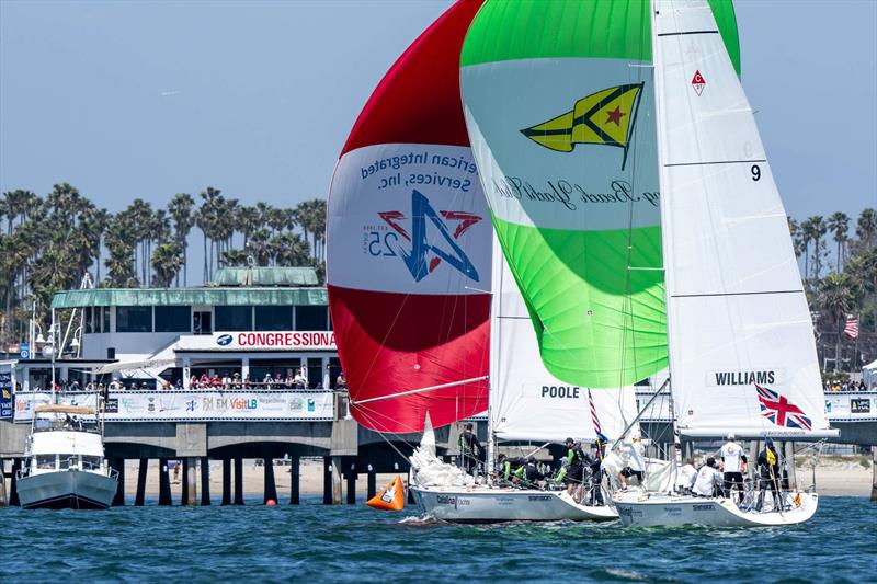 Poole leading Williams in the final of the 59th Congressional Cup photo copyright Ian Roman / WMRT taken at Long Beach Yacht Club and featuring the Match Racing class