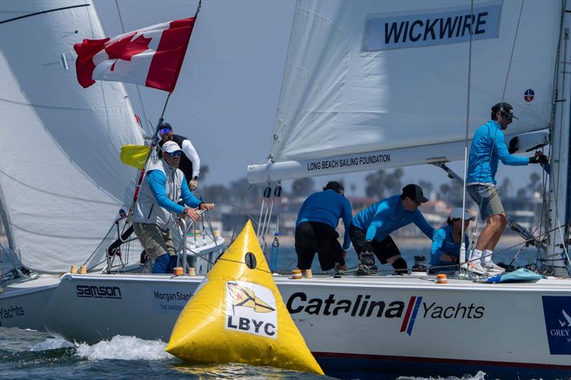 Canada's Peter Wickwire and his Storm Match Racing crew of Dan MacMillan, Steve Flam, Travis Odenbach, Savannah Taylor, and James Heyhoe on day 1 of the 60th Congressional Cup - photo © Ian Roman / WMRT