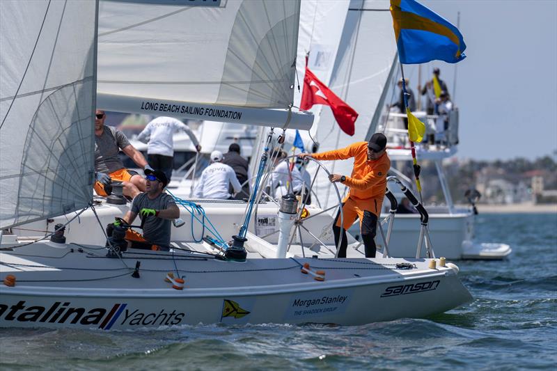 Sweden's Johnie Berntsson and his Berntsson Sailing Team crew of Fredrick Aurell, Scotty Dickson, Per Frykholm, Pete Nicolas, Carl-Johan Uckelstam on day 2 of the 60th Congressional Cup - photo © Ian Roman / WMRT