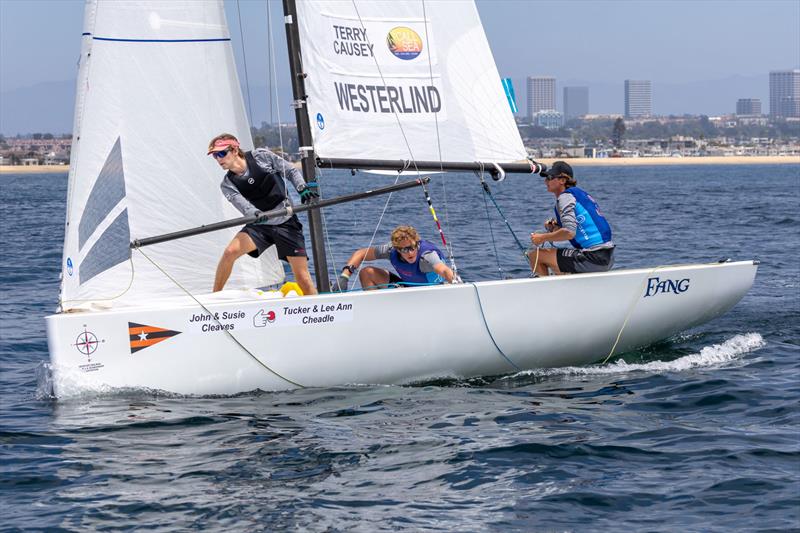 Skipper Theo Westerlind with crew Emil Wolfgang and Aidan Iaconis - 58th Governor's Cup International Youth Match Racing Championship - photo © Bruce Crary